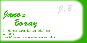 janos boray business card